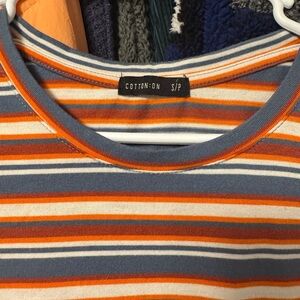 Cotton On Striped Dress - Orange and Blue